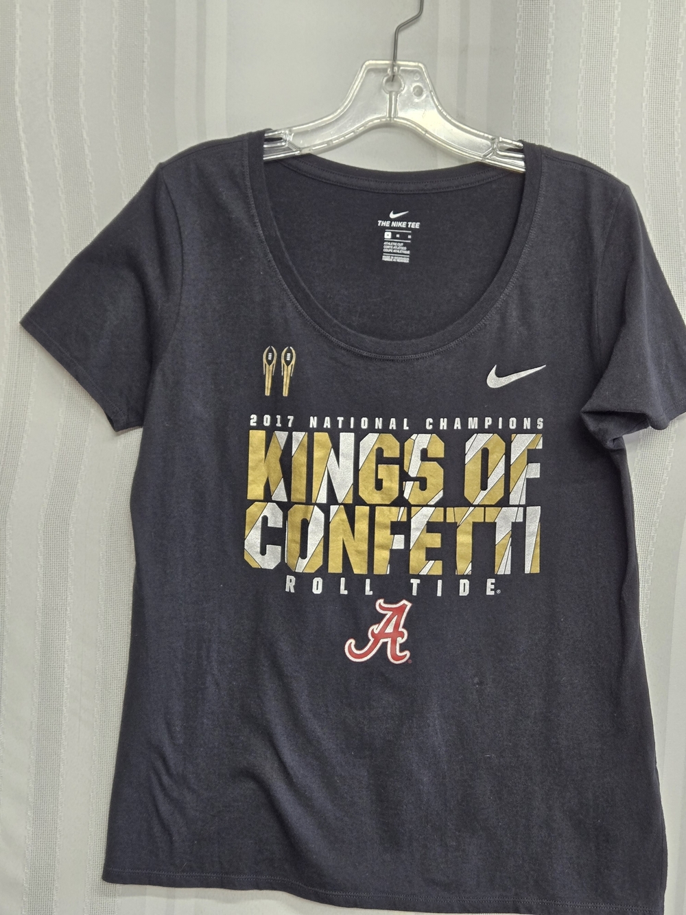 Nike Women’s Black ’Kings of Confetti’ Roll Tide Tee MEDIUM